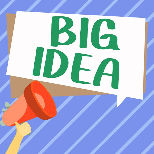 Inspiracja Pokazując Znak Big Idea Koncepcja Oznacza Mając Wielkie Kreatywne — Zdjęcie stockowe