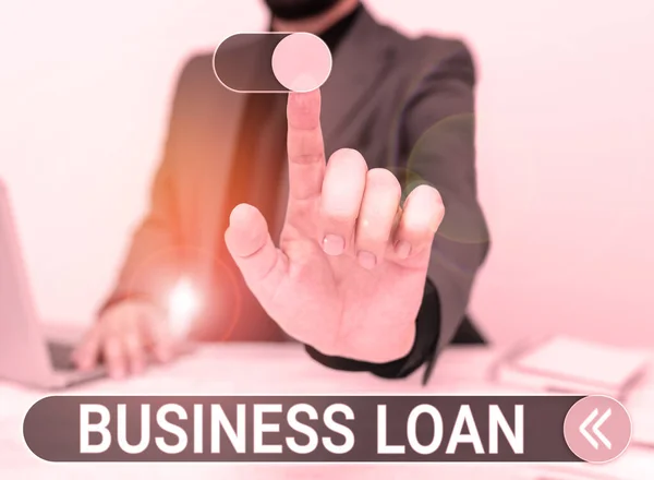 Inspiration Showing Sign Business Loan Business Showcase Credit Mortgage Financial — Zdjęcie stockowe