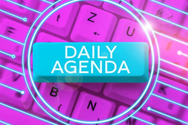 Podepsat Zobrazení Daily Agenda Business Overview Chcete Dělat Seznam Položek — Stock fotografie