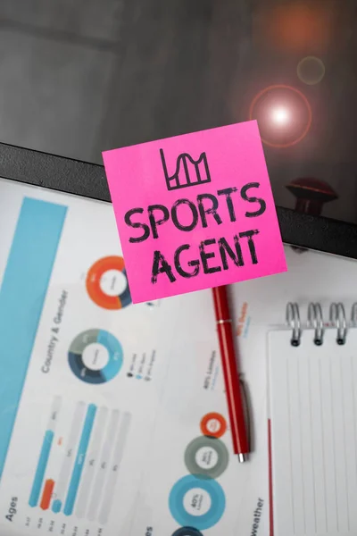 Handwriting text Sports Agent, Word for person manages recruitment to hire best sport players for a team