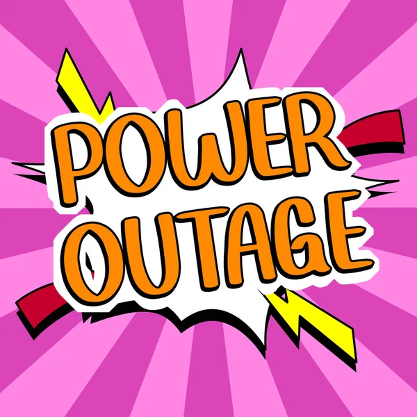 Sign displaying Power Outage, Business showcase The ability to influence peers for attaining the goals