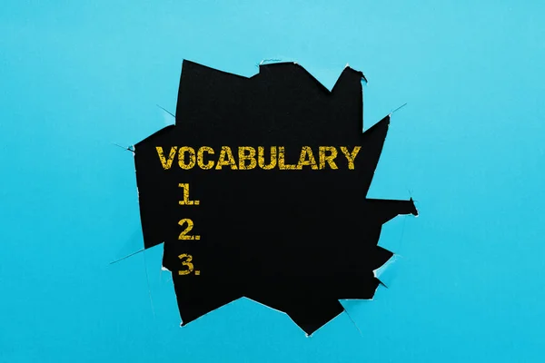 Visualización Conceptual Vocabulario Enfoque Empresarial Colección Palabras Frases Ordenadas Alfabéticamente —  Fotos de Stock