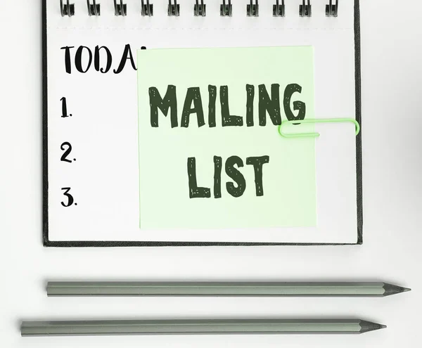 Didascalia Concettuale Mailing List Business Idea List Persone Che Iscrivono — Foto Stock