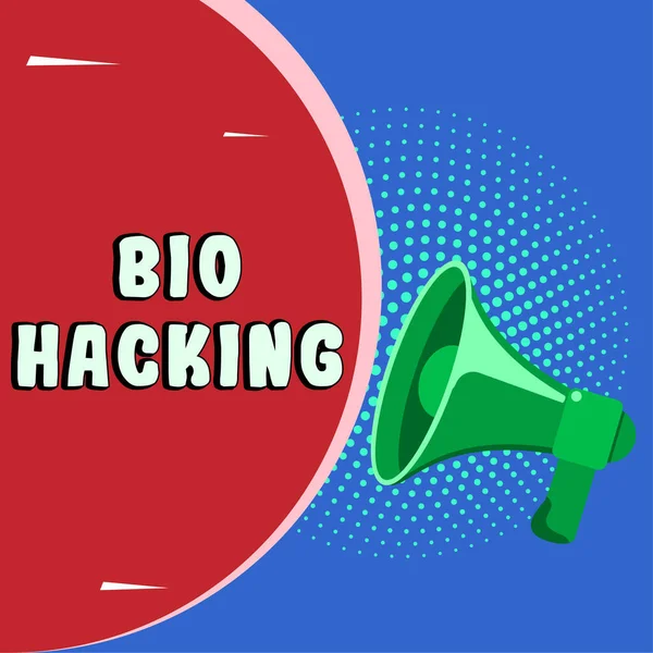 Writing Displaying Text Bio Hacking Concept Meaning Exploiting Genetic Material — Stockfoto