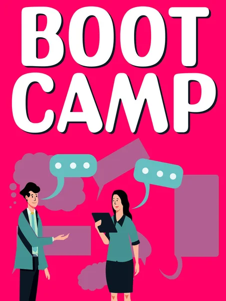 Text Caption Presenting Boot Camp Business Overview Military Training Camp — Zdjęcie stockowe