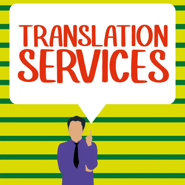 Texto Que Muestra Inspiración Translation Services Internet Concept Organization Provide —  Fotos de Stock