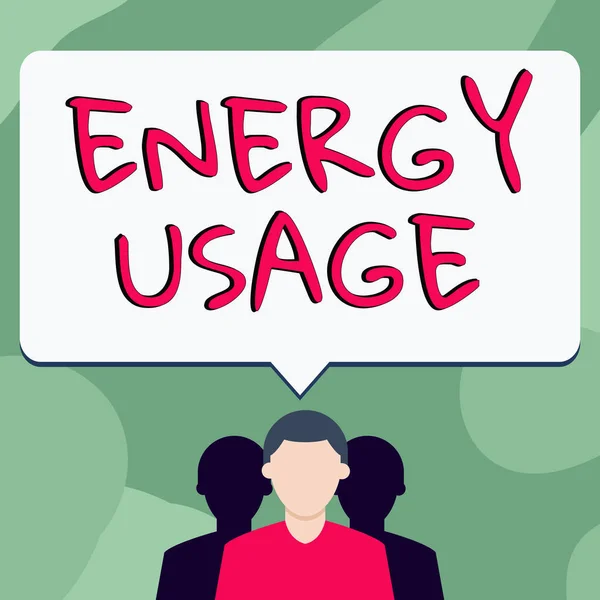 能源使用 商业概念在过程或系统中消耗或使用的能源数量 — 图库照片