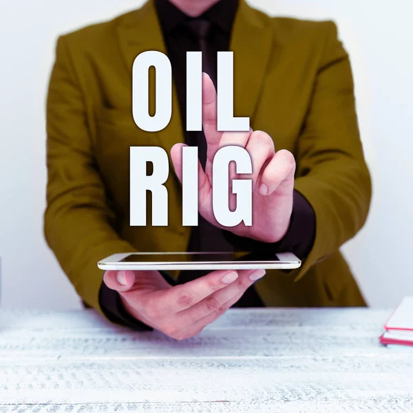 Testo Che Mostra Ispirazione Oil Rig Business Panoramica Grande Struttura — Foto Stock