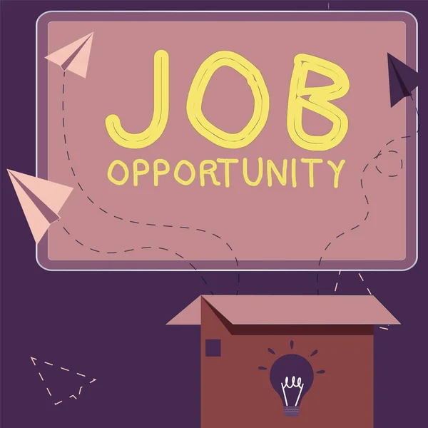 Text Som Visar Inspiration Job Opportunity Business Approach Möjlighet Till — Stockfoto