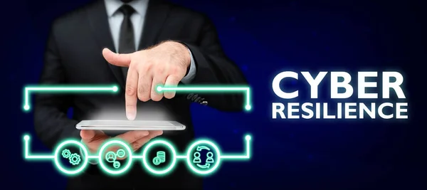 Conceptual Caption Cyber Resilience Business Concept Measure How Well Enterprise —  Fotos de Stock