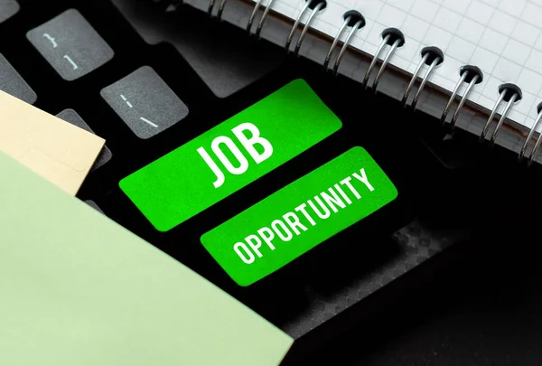 Exibição Conceitual Job Opportunity Business Mostra Uma Oportunidade Emprego Chance — Fotografia de Stock