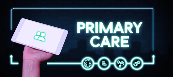 Inspiration Showing Sign Primary Care Business Overview Health Care Provided — Φωτογραφία Αρχείου