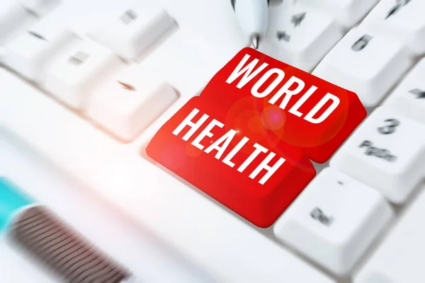 Skriva Text World Health Business Approach Världshälsodagen Tillägnad Kampen Mot — Stockfoto