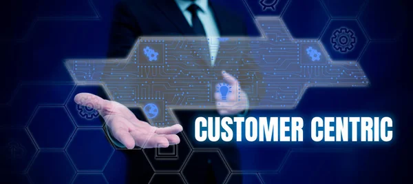 Text Caption Presenting Customer Centric Business Overview Process Looking Customers — Stock Photo, Image