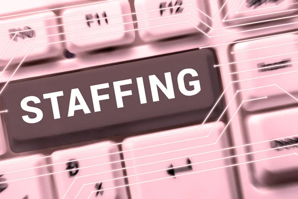 Inspiration Showing Sign Staffing Word Percentage Workers Replaced New Employees — ストック写真