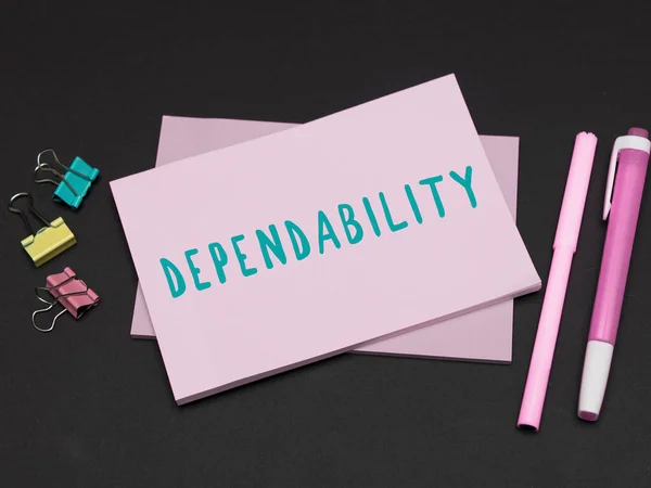 Conceptual Display Dependability Word Capable Being Trusted Depended — Stock Photo, Image