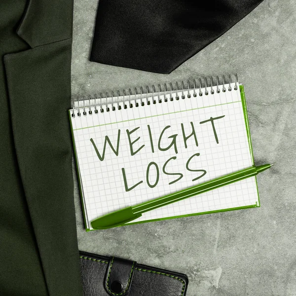 Text Showing Inspiration Weight Loss Business Showcase Decrease Body Fluid — Stockfoto