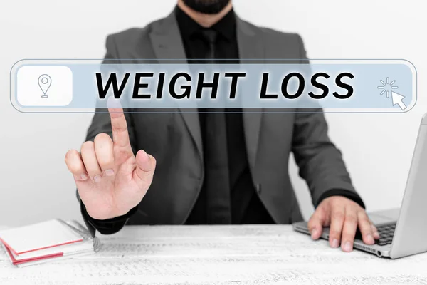 Handschrift Text Gewichtsverlust Wort Zur Verringerung Der Körperflüssigkeit Muskelmasse Reduzieren — Stockfoto