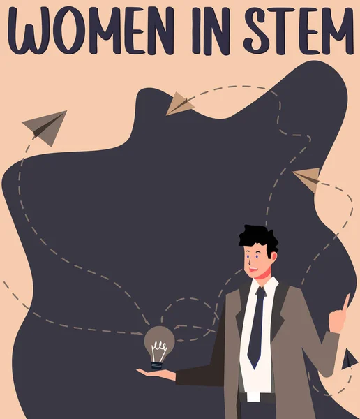 Hand Writing Sign Women Stem Conceptual Photo Science Technology Engineering — 스톡 사진
