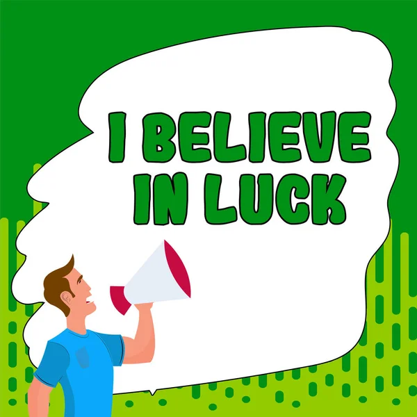 Pisanie Wyświetlania Tekstu Believe Luck Internet Concept Mieć Wiarę Szczęście — Zdjęcie stockowe