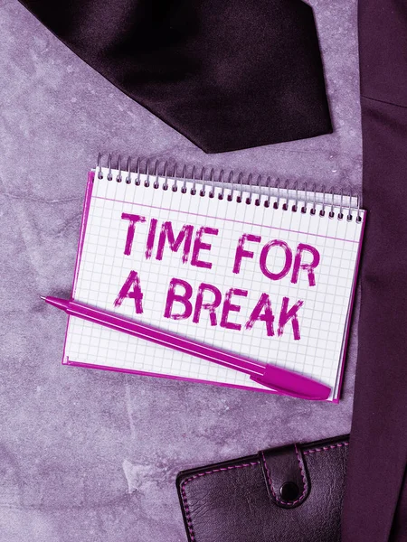 Inspiration Die Zeichen Zeigt Time Break Business Nähert Sich Einem — Stockfoto