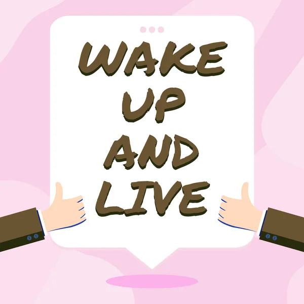Escrevendo Exibindo Texto Wake Live Ideia Negócio Inspiração Motivação Encorajamento — Fotografia de Stock