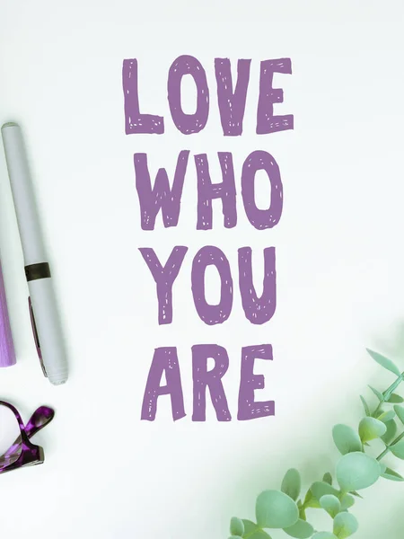 Kézírás Szöveg Love Who You You Word Written Make Things — Stock Fotó