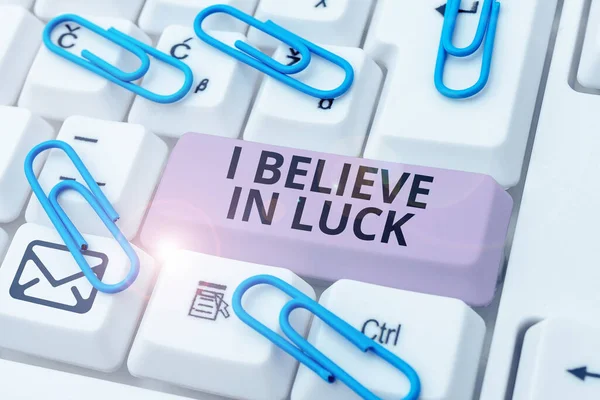 Inspiration Showing Sign Believe Luck Business Idea Have Faith Lucky — Stock Photo, Image