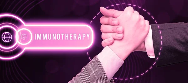 Текстовий Знак Показує Імунотерапію Лікування Бізнес Ідей Або Запобігання Захворюванням — стокове фото