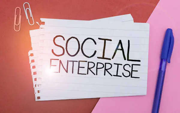 Texto Presentando Social Enterprise Visión General Del Negocio Negocio Que — Foto de Stock
