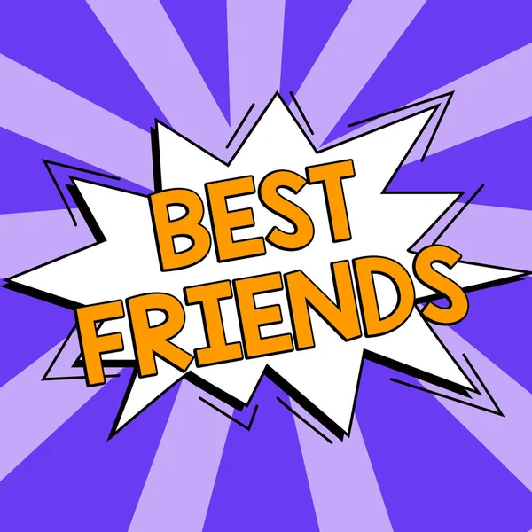 Text Sign Showing Best Friends Business Overview Person You Value — 스톡 사진