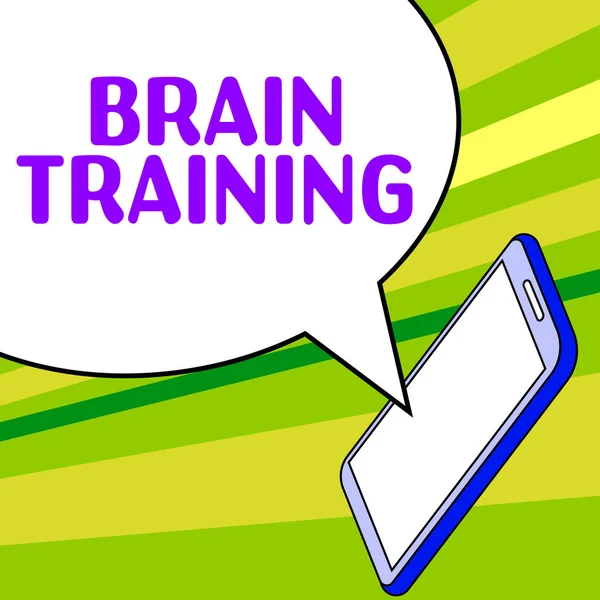 Концептуальный Дисплей Brain Training Word Mental Activities Maintain Improve Cognitive — стоковое фото