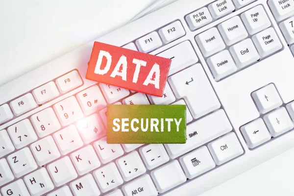 Conceptual Caption Data Security Business Overview Confidentiality Disk Encryption Backups — Stock Photo, Image