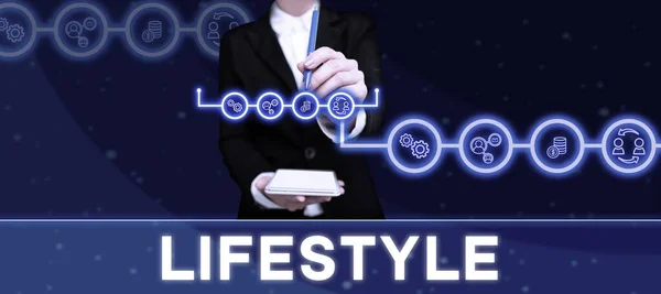 Inspiratie Teken Lifestyle Woord Geschreven Typische Manier Van Leven Van — Stockfoto
