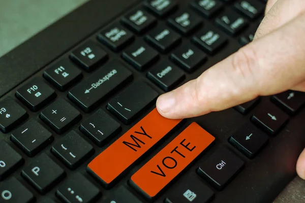 Conceptual Display Vote Word Act Showing Your Choice Opinion Election — Stock Photo, Image