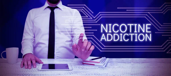 Writing Displaying Text Nicotine Addiction Business Concept Condition Being Addicted — Stockfoto