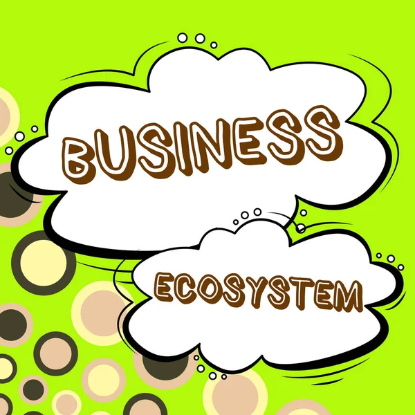Handskrift Text Business Ecosystem Word För Att Utveckla Och Genomföra — Stockfoto