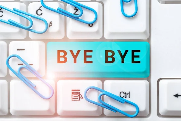 Почерк Текста Bye Bye Concept Meaning Greeting Leaving Farewell See — стоковое фото