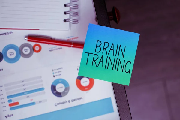 Leyenda Conceptual Brain Training Idea Negocio Actividades Mentales Para Mantener — Foto de Stock