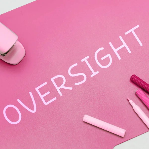 Conceptual Display Oversight Word Written Watch Organize Job Make Sure — стоковое фото