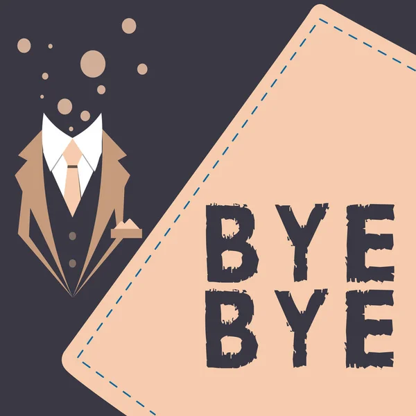 Sinal Texto Mostrando Bye Bye Conceito Significado Saudação Por Deixar — Fotografia de Stock