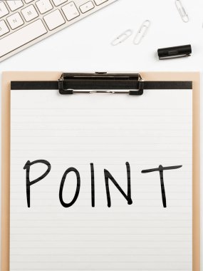 El yazısı metni noktası, iş fikri nokta veya diğer noktalama işaretleri Araç silahının sivri ucu