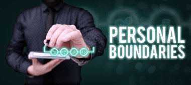 Writing displaying text Personal Boundaries, Business concept something that indicates limit or extent in interaction with personality