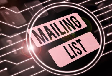 İlham verici E- posta Listesini gösteren metin, periyodik posta dağıtımına üye olanların listesine yazılan Sözcük