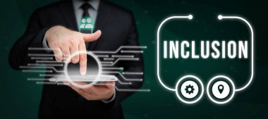 El yazısı işareti, grup veya yapıya dahil olmak da dahil olmak üzere iş kavramı eylem durumu