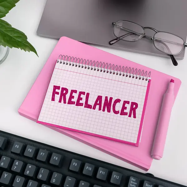 Inspiration Showing Sign Freelancer Word Person Who Acts Independently Being — Stock Photo, Image