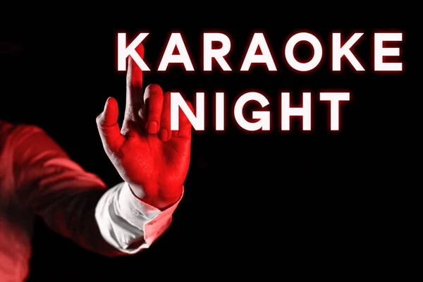 Handschriftliche Text Karaoke Nacht Geschäftsidee Unterhaltung Die Instrumentalmusik Mitsingt Die — Stockfoto