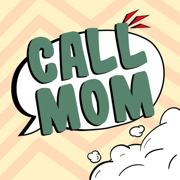 Konceptvisning Ring Mamma Affärsidé Försöka Kommunicera Med Mamman Med Hjälp — Stockfoto