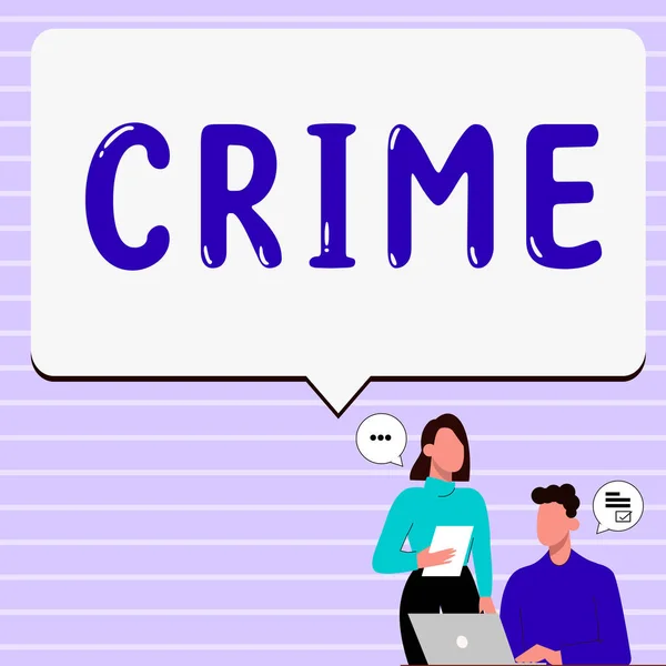 Koncepciós Felirat Bűncselekmények Üzleti Kirakat Szövetségi Bűncselekmények Törvényben Büntetendő Jogellenes — Stock Fotó