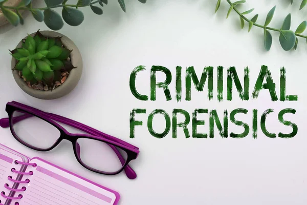 Testo Didascalia Che Presenta Criminal Forensics Business Vetrina Federal Offense — Foto Stock